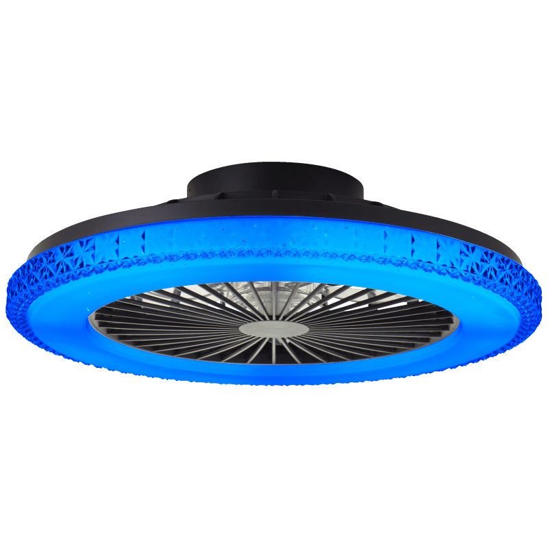 Badria Ø50 Zwart Van Brilliant - De ventilatorsnelheid is eenvoudig te regelen via de afstandsbediening en de praktische omkeerfunctie zorgt ervoor dat de ventilator het hele jaar door gebruikt kan worden, voor verkoelende luchtcirculatie in de zomer en om warme lucht effectiever te verspreiden in de winter.