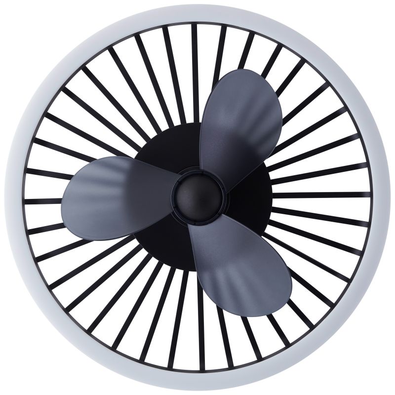 Capo Ø48 Zwart Van Brilliant - In de zomer zorgt hij voor een verkoelend briesje, terwijl de omgekeerde functie in de winter helpt om de warme lucht die zich aan het plafond verzamelt te circuleren voor een aangenamer en energiezuiniger binnenklimaat.