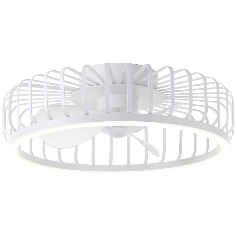 Capo Ø48 Wit Van Brilliant - In de zomer zorgt hij voor een verkoelend briesje, terwijl de omgekeerde functie in de winter helpt om de warme lucht die zich aan het plafond verzamelt te circuleren voor een comfortabeler en energiezuiniger binnenklimaat.
