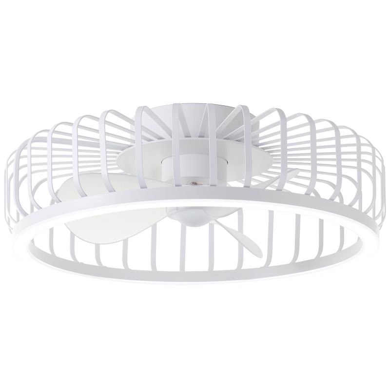 Capo Ø48 Wit Van Brilliant - In de zomer zorgt hij voor een verkoelend briesje, terwijl de omgekeerde functie in de winter helpt om de warme lucht die zich aan het plafond verzamelt te circuleren voor een comfortabeler en energiezuiniger binnenklimaat.