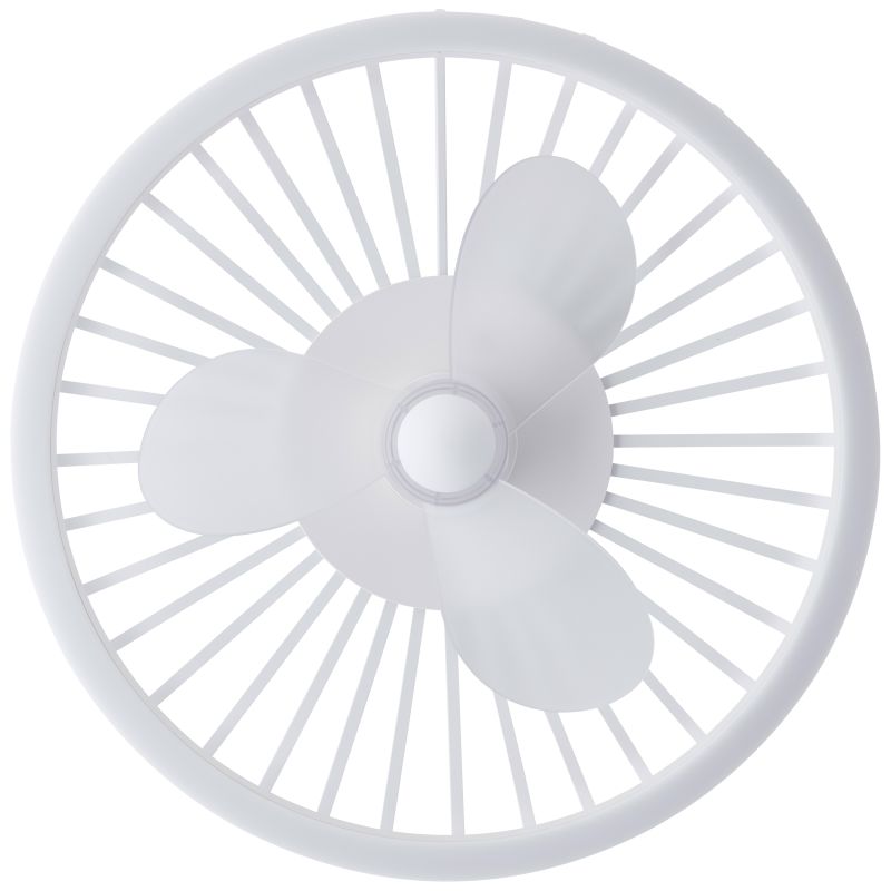 Capo Ø48 Wit Van Brilliant - In de zomer zorgt hij voor een verkoelend briesje, terwijl de omgekeerde functie in de winter helpt om de warme lucht die zich aan het plafond verzamelt te circuleren voor een comfortabeler en energiezuiniger binnenklimaat.