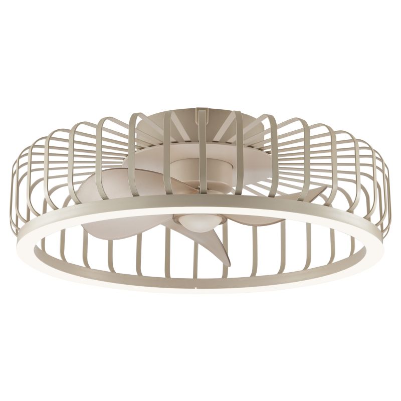 Capo Ø48 Beige Van Brilliant - In de zomer zorgt hij voor een verkoelend briesje, terwijl de omgekeerde functie in de winter helpt om de warme lucht die zich aan het plafond verzamelt te circuleren voor een aangenamer en energiezuiniger binnenklimaat.