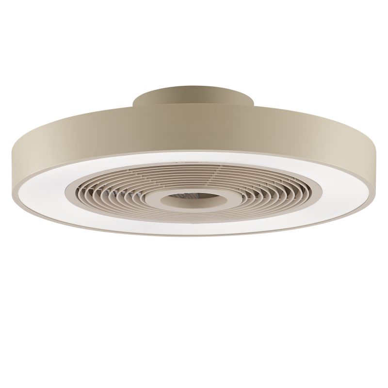 Catania Ø48 Beige Van Brilliant - In de zomer cre&euml;ert de ventilator een verkoelend briesje, terwijl de omgekeerde winterfunctie helpt om de warme lucht gelijkmatig in de kamer te verdelen voor meer comfort en energie-effici&euml;ntie.