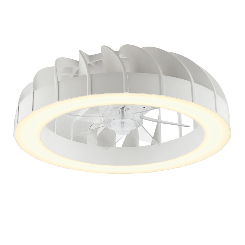 Fanora Ø46 Wit Van Brilliant - In de zomer zorgt de ventilator voor verkoelende luchtcirculatie, terwijl de omgekeerde functie in de winter helpt om de warme lucht gelijkmatig door de kamer te verdelen en kan bijdragen aan een lager energieverbruik.