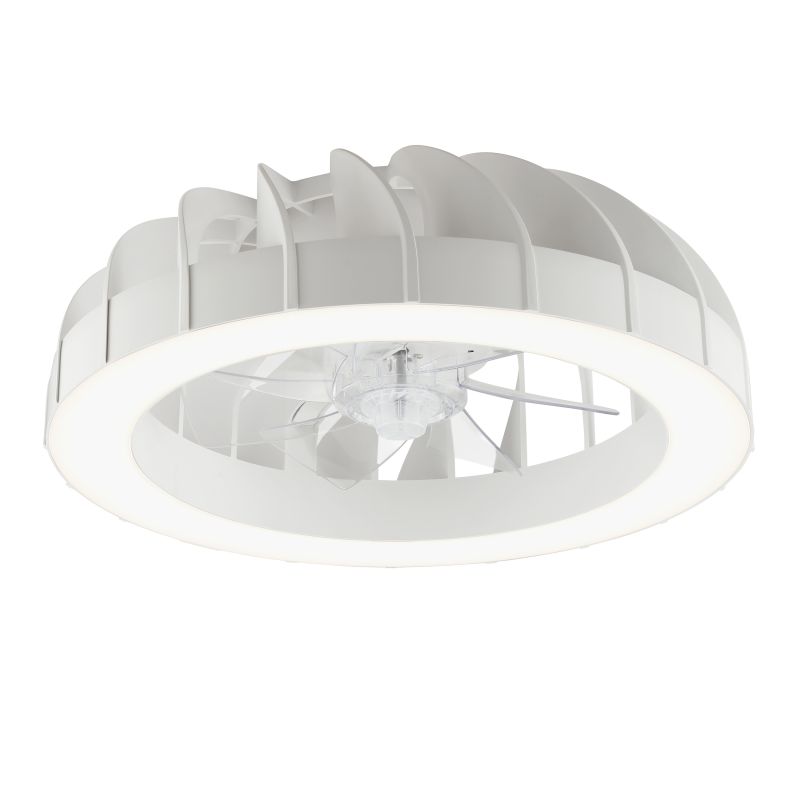 Fanora Ø46 Wit Van Brilliant - In de zomer zorgt de ventilator voor verkoelende luchtcirculatie, terwijl de omgekeerde functie in de winter helpt om de warme lucht gelijkmatig door de kamer te verdelen en kan bijdragen aan een lager energieverbruik.
