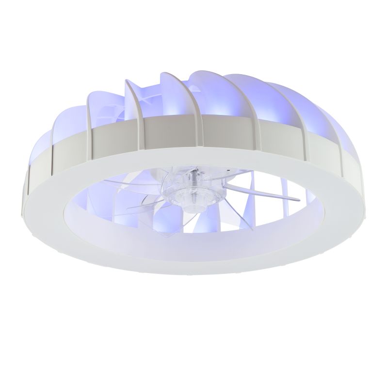 Fanora Ø46 Wit Van Brilliant - In de zomer zorgt de ventilator voor verkoelende luchtcirculatie, terwijl de omgekeerde functie in de winter helpt om de warme lucht gelijkmatig door de kamer te verdelen en kan bijdragen aan een lager energieverbruik.