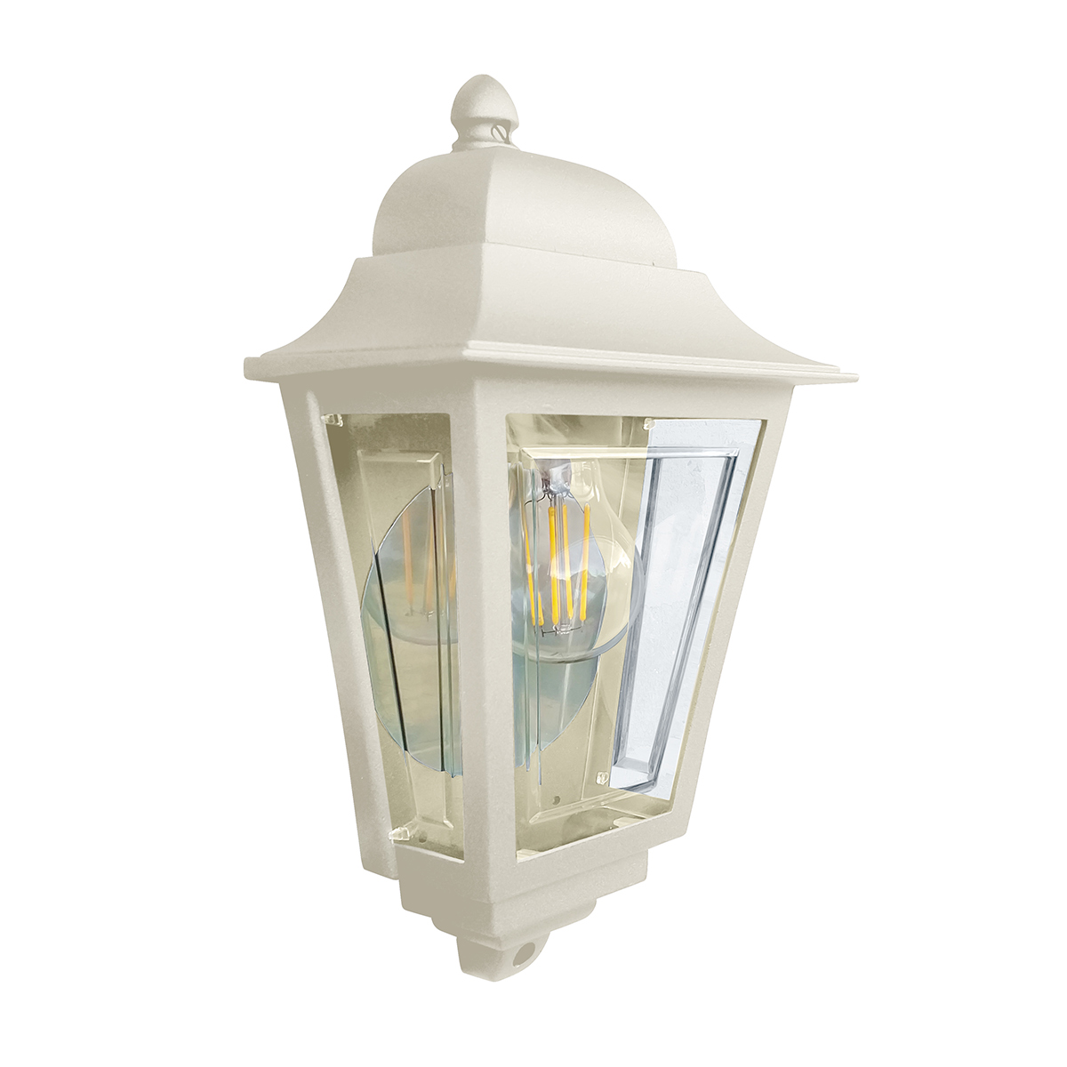 Deco Lane 32cm Beige buitenlamp Van Elstead Lighting - Gemaakt van crèmekleurig aluminium en polycarbonaat, het is lichtgewicht maar robuust en weerbestendig en gaat lang mee.