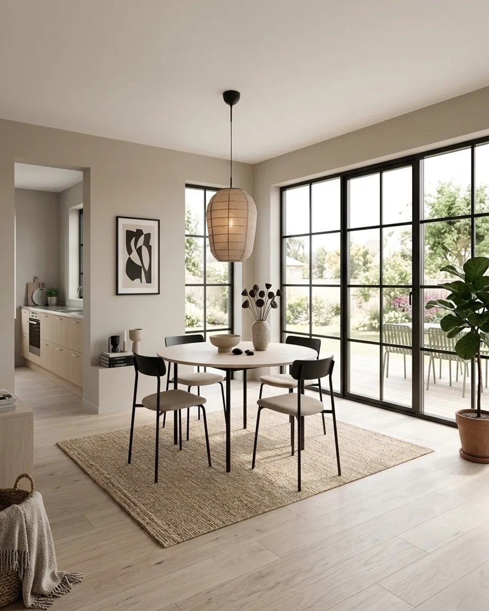 Delino Ø40 Beige hanglamp Van By Rydéns - Het frame van essenhout en de decoratieve rotan details geven de lamp een warme en harmonieuze uitstraling.