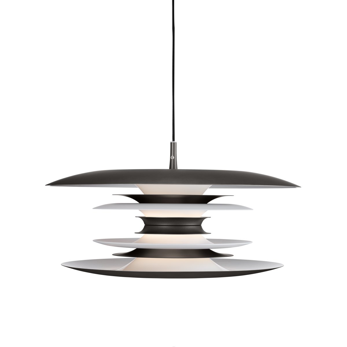 Diablo Ø50 Oxidegrijs hanglamp Van Belid - De hanglamp verspreidt een aangenaam, gedempt licht en komt net zo goed tot zijn recht boven de eettafel als in andere ruimtes in huis waar u stijl en functionaliteit wilt combineren.