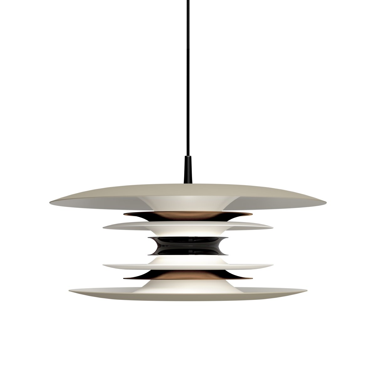 Diablo Ø50 Zand/brons hanglamp Van Belid - De hanglamp verspreidt een aangenaam, gedempt licht en komt net zo goed tot zijn recht boven de eettafel als in andere ruimtes in huis waar u stijl en functionaliteit wilt combineren.