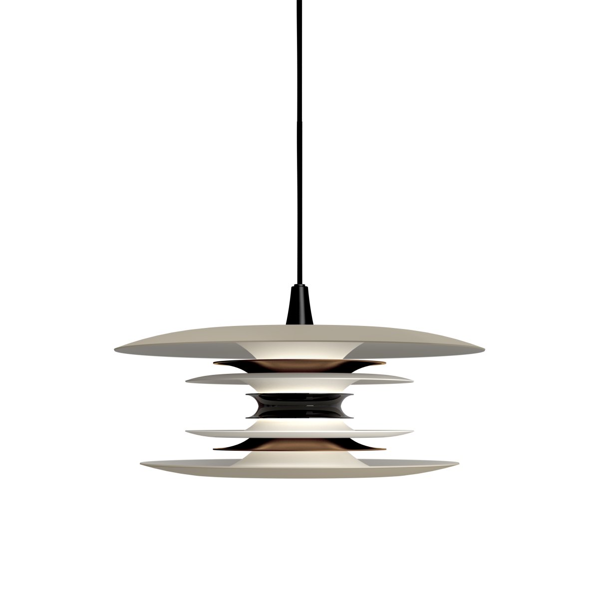 Diablo Ø40 Zand/brons hanglamp Van Belid - De hanglamp verspreidt een aangenaam, gedempt licht en komt net zo goed tot zijn recht boven de eettafel als in andere ruimtes in huis waar u stijl en functionaliteit wilt combineren.