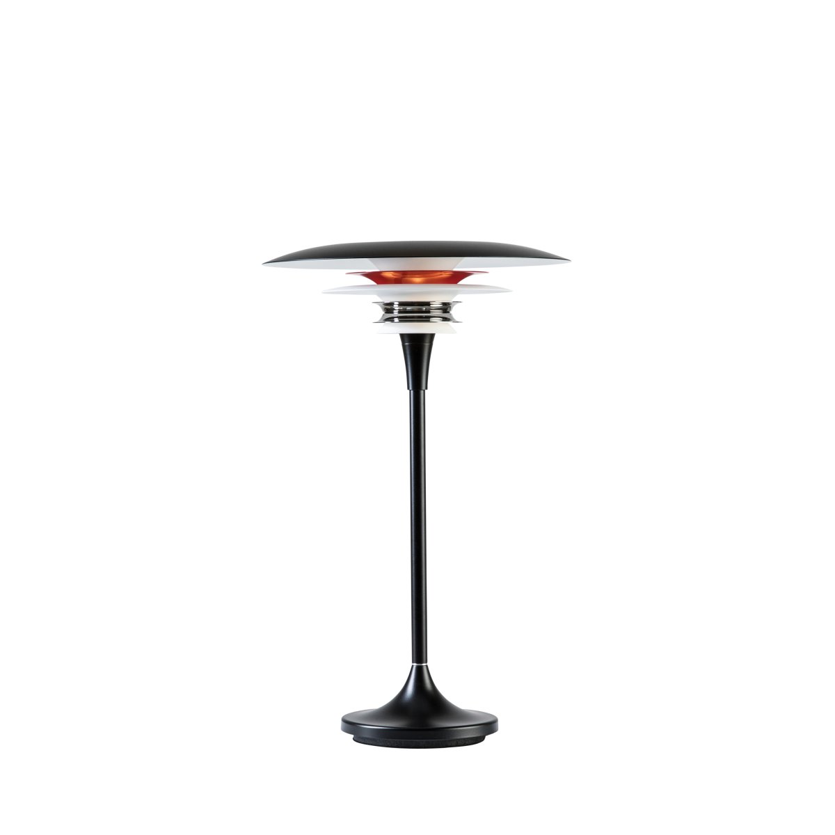 Diablo 48cm Mat zwart/rood tafellamp Van Belid - De lamp is verkrijgbaar in verschillende kleuren, wat samen met het unieke design een uniek detail in het interieur oplevert.