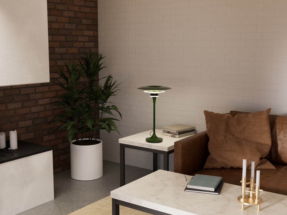 Diablo 48cm Groen/wit tafellamp Van Belid - De lamp is verkrijgbaar in verschillende kleuren, wat samen met het unieke design een uniek detail in het interieur oplevert.