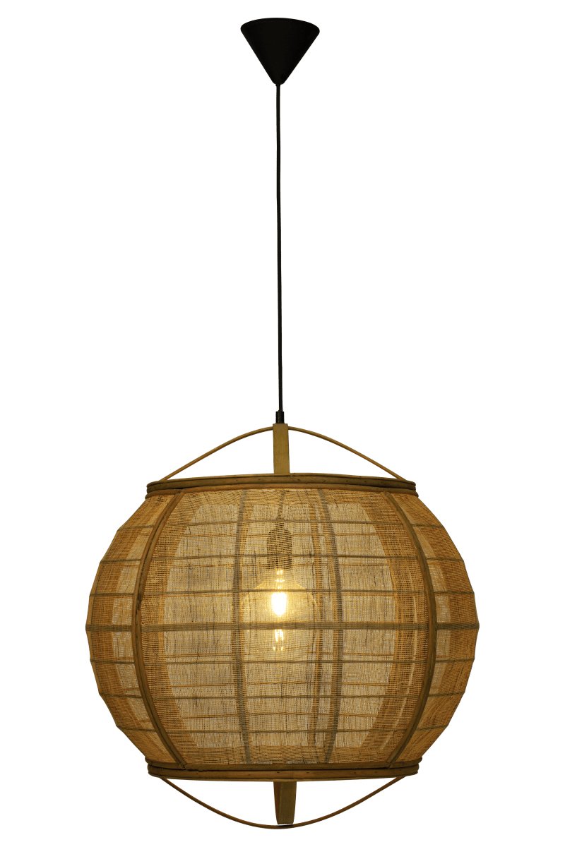 Borneo Ø58 Natuur hanglamp Van Aneta Lighting - De handgemaakte lampenkap filtert het licht van de lichtbron en verspreidt een zacht en aangenaam licht in de kamer.