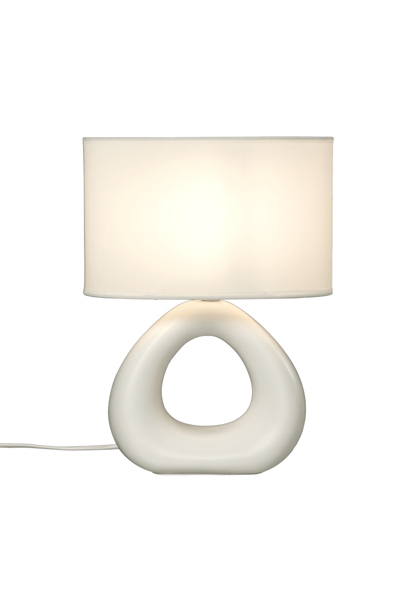 Eleni 35cm Natuurlijk wit tafellamp Van Aneta Lighting - Het ontwerp maakt het een perfecte aanvulling op alles, van de woonkamer tot de slaapkamer, waar het zowel opgaat in de omgeving als opvalt.