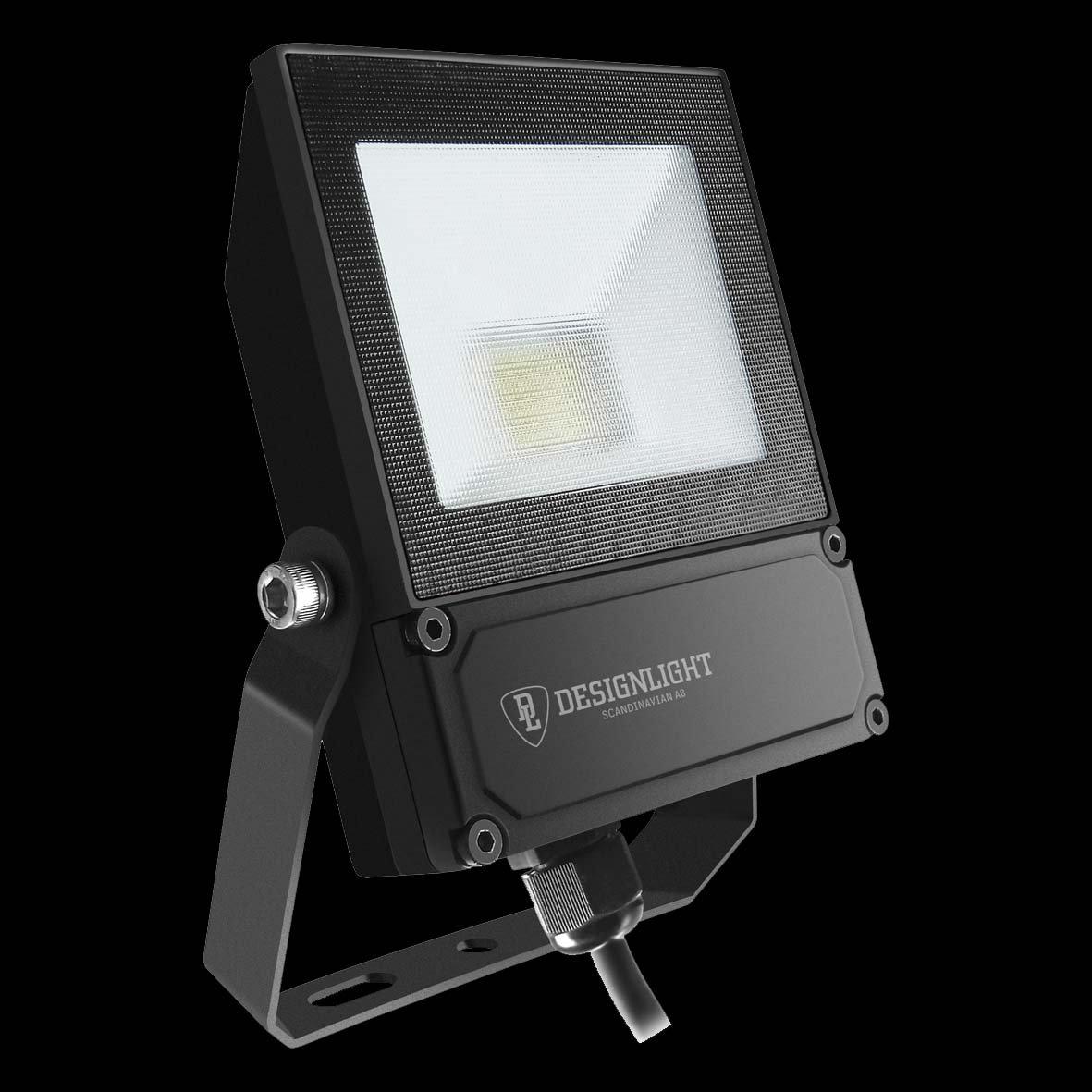 Elly schijnwerper 10W Zwart Van Designlight - Deze LED-armatuur heeft een vermogen van 10 W en levert een lichtstroom van circa 1000-1100 lumen, wat overeenkomt met een rendement van circa 100 lm/W.