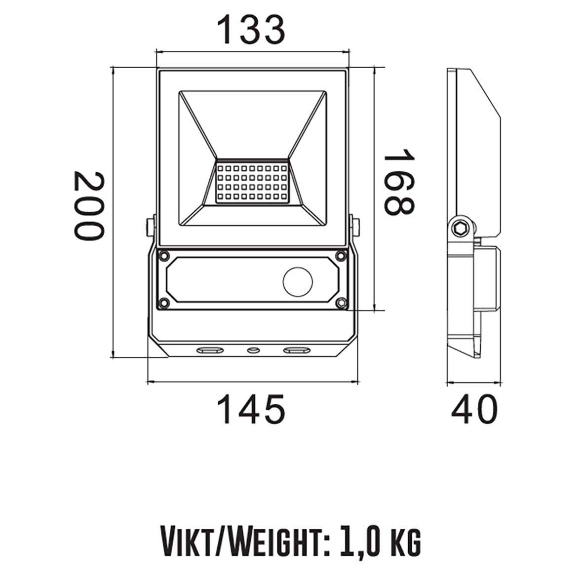 Elly schijnwerper 30W sensor Zwart Van Designlight - Met de afstandsbediening kunt u:De gevoeligheid van de bewegingssensor aanpassenHet activeringsniveau van de lichtsensor instellen (LUX);Kiezen hoe lang de armatuur moet branden na gedetecteerde bewegingDe armatuur combineert een hoge helderheid met een energiezuinige werking en vraaggestuurde activering, wat bijdraagt aan een lager energieverbruik.