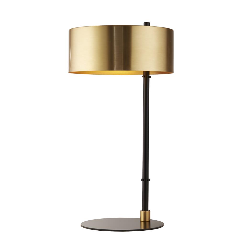 Knox 50cm Goud tafellamp Van Searchlight - De gouden lampenkap voegt een gevoel van exclusiviteit toe en maakt de lamp tot een stijlvol detail in elk interieur, van de woonkamer tot de slaapkamer.