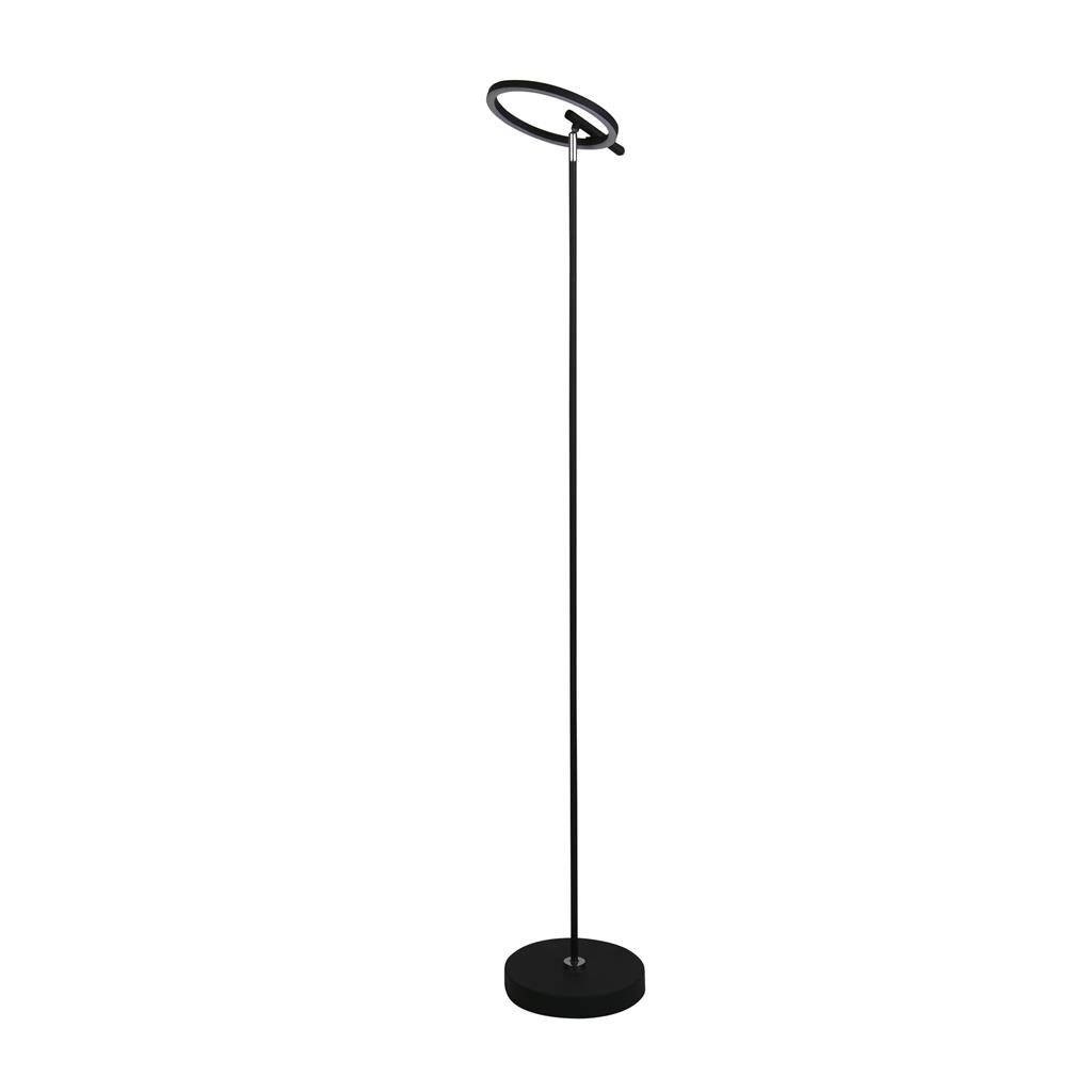 Space Zwart vloerlamp Van Searchlight - Met de soepele touchdimmer pas je de helderheid eenvoudig direct op de lamp aan - praktisch en stijlvol in één.