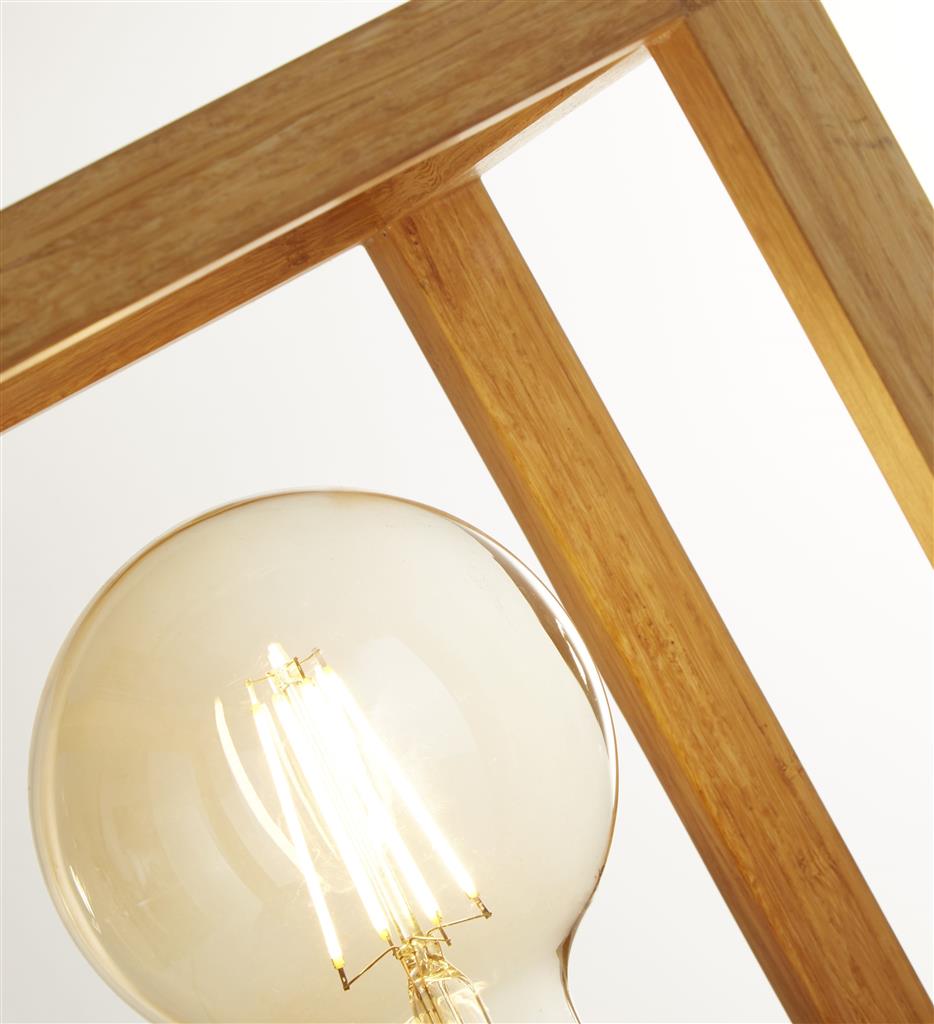 Square 25cm Hout tafellamp Van Searchlight - Met zijn stijlvolle houten frame verspreidt het een warme en rustieke sfeer - ongeacht of u hem in de woonkamer, op het bureau of op het nachtkastje in de slaapkamer plaatst.