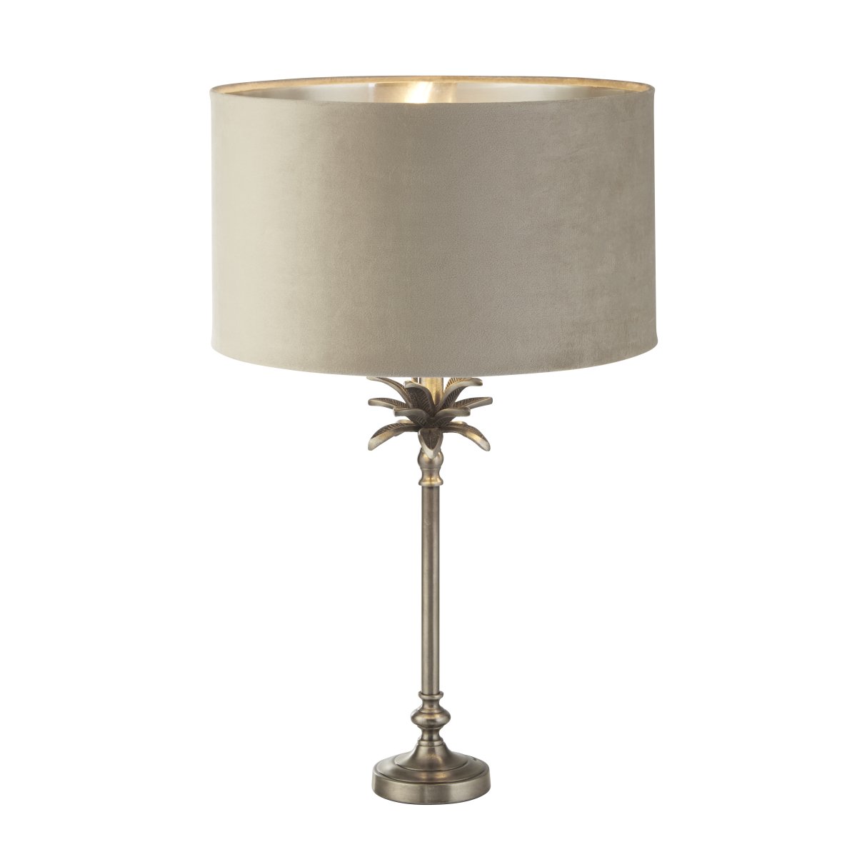 Palm 45cm Taupe tafellamp Van Searchlight - Dankzij de kantelhoek van 6 graden kunt u met deze lamp het licht flexibel richten en de perfecte sfeer creëren.
