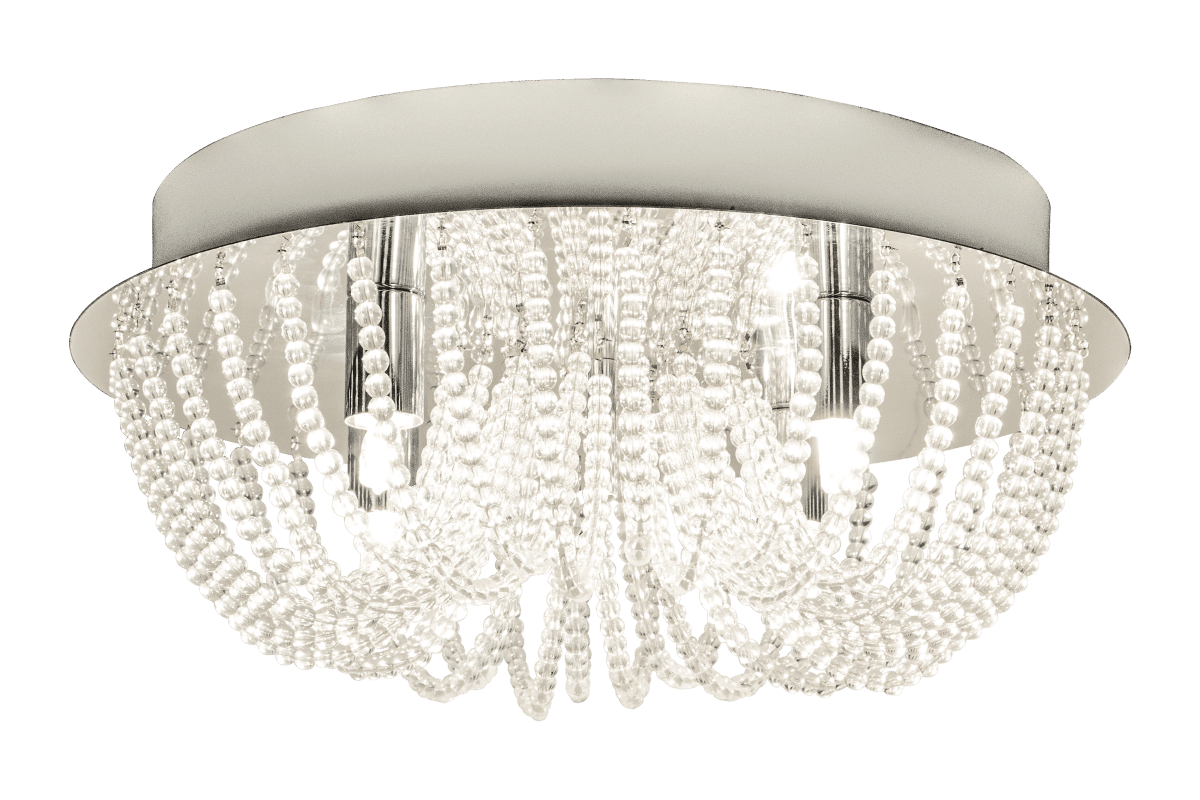 Singoalla Ø35 Chroom plafondlamp Van Aneta Lighting - De prisma's omarmen de lichtbronnen en cre&euml;ren een aangename sfeer in de kamer wanneer de lamp brandt.