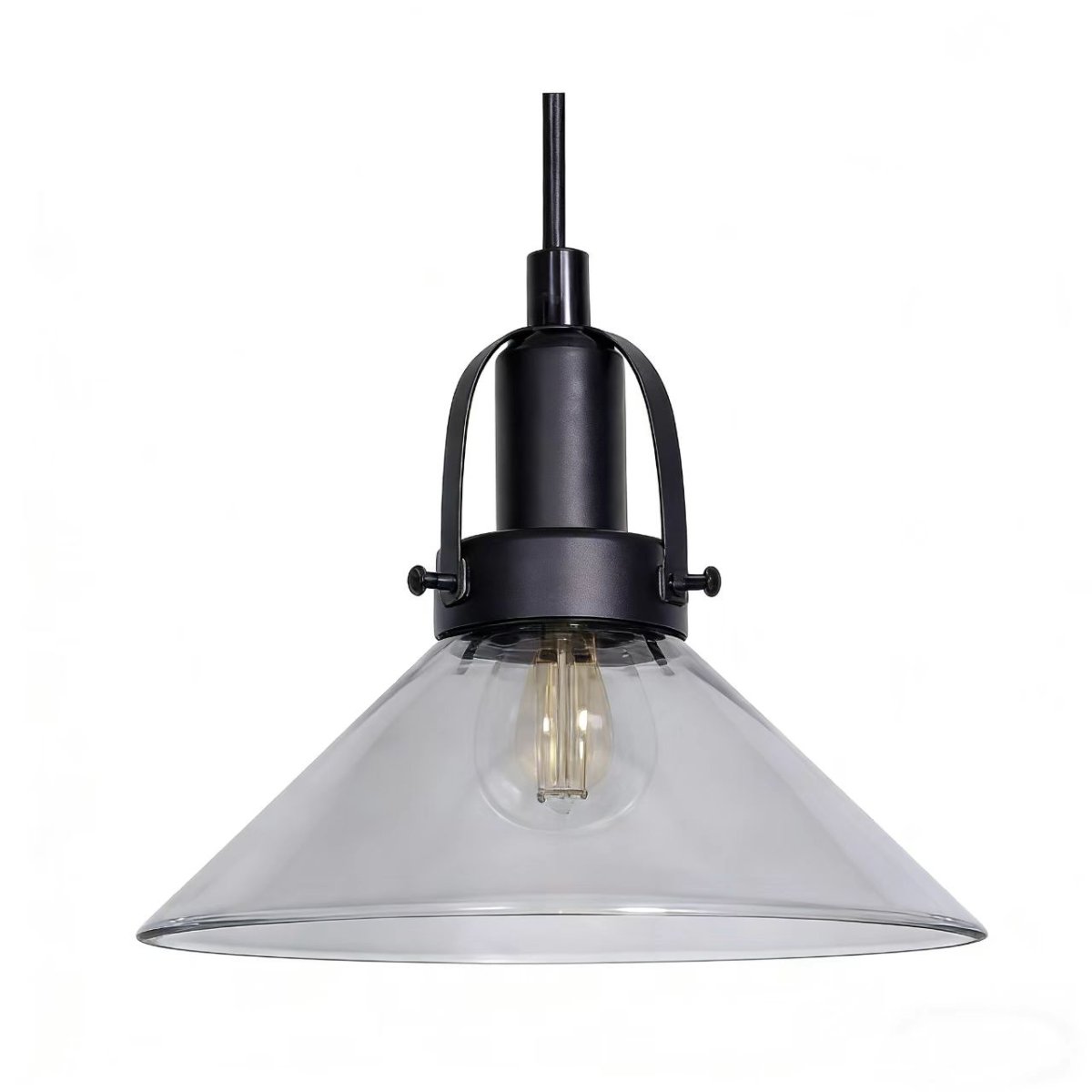 Mäster Ø20 Zwart/Rookkleurig raamlamp Van Lampan - De kap van rookglas zorgt voor een gelijkmatig en aangenaam licht, waardoor een uitnodigende sfeer in de kamer ontstaat.