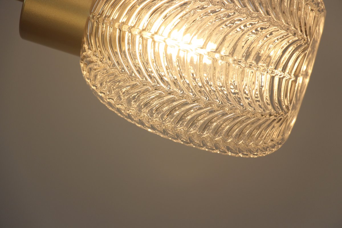 Tabaco Ø14 Transparant/goud raamlamp Van Lampan - Wordt geleverd met een 3,5 meter lange zwarte textielkabel en een stekker.