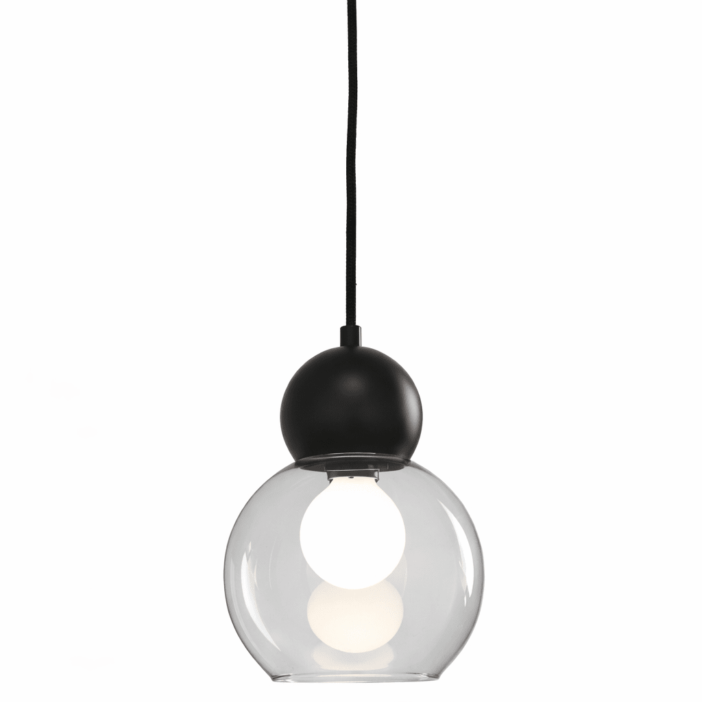 Barba Ø15 Rook/zwart raamlamp Van Lampan - De zwarte metalen bovenkant geeft een elegante en tijdloze uitstraling, terwijl de kap van rookglas een zacht en aangenaam licht verspreidt.
