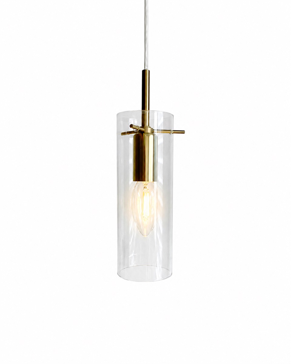 Cilinda Ø7 Messing/transparant raamlamp Van Nordic Lighting - Cilinda is een tijdloze raamlamp met een elegant design.