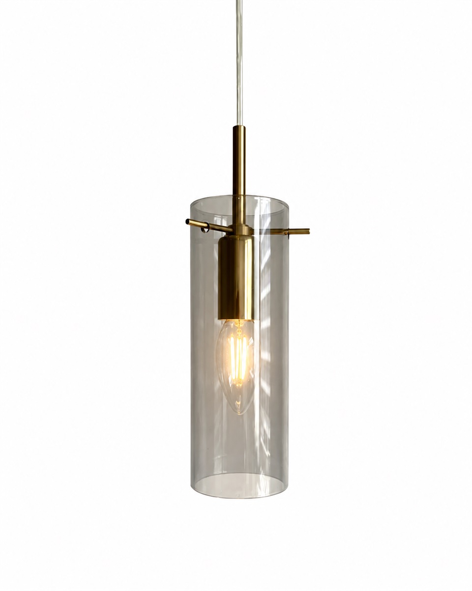 Cilinda Ø7 Messing/gerookt raamlamp Van Nordic Lighting - Cilinda is een tijdloze raamlamp met een elegant design.