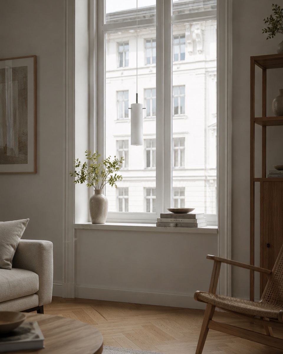Cilinda Ø7 Chroom/wit raamlamp Van Nordic Lighting - Cilinda is een tijdloze raamlamp met een stijlvol design.
