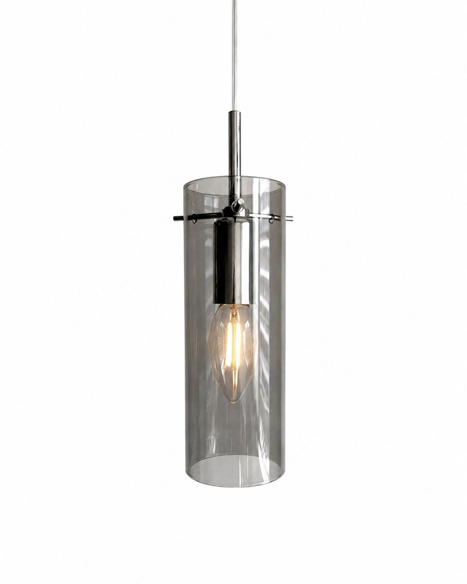 Cilinda Ø7 Chroom/gerookt raamlamp Van Nordic Lighting - Cilinda is een tijdloze raamlamp met een elegant design.