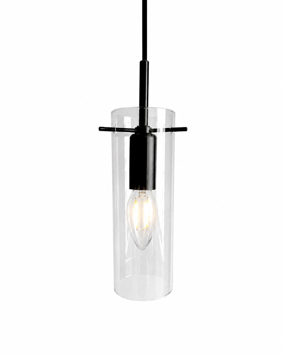 Cilinda Ø7 Zwart/transparant raamlamp Van Nordic Lighting - Cilinda is een tijdloze raamlamp met een stijlvol design.