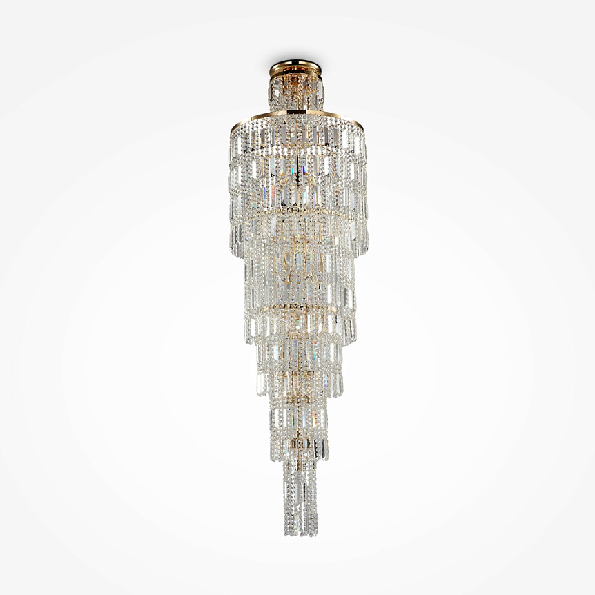 Niagara Ø50 Goud kristal Van Maytoni - Met zijn indrukwekkende vorm en tijdloze elegantie is Niagara niet alleen een lichtpuntje - Het is een prachtige blikvanger die alle aandacht naar zich toe trekt.