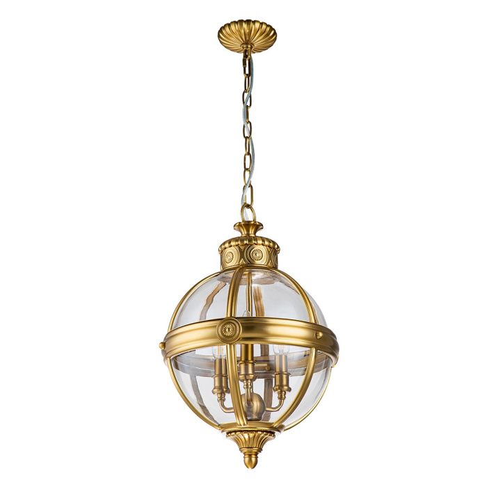Adams Ø37 Messing hanglamp Van Elstead Lighting - Decoratieve metalen details rond zowel de plafondkap als de kroon geven een solide gevoel en een extra mooie afwerking.
