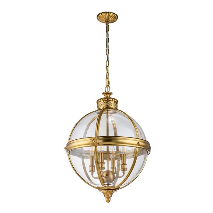 Adams Ø50 Messing hanglamp Van Elstead Lighting - Decoratieve metalen details rond zowel de plafondkap als de kroon geven een solide gevoel en een extra mooie afwerking.