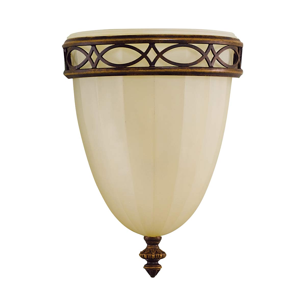 Drawing Room 32cm Bronzen wandlamp Van Elstead Lighting - Ljusk&auml;llan omfamnas av det dekorativa glaset som bidrar med en fin och harmonisk ljusspridning i rummet.