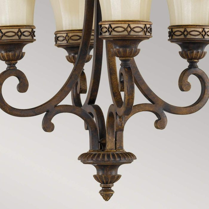 Drawing Room Ø45 Bronzen hanglamp Van Elstead Lighting - Varje ljusk&auml;lla omfamnas av ett dekorativt glas vilket skapar en vacker och harmonisk ljusspridning i rummet.