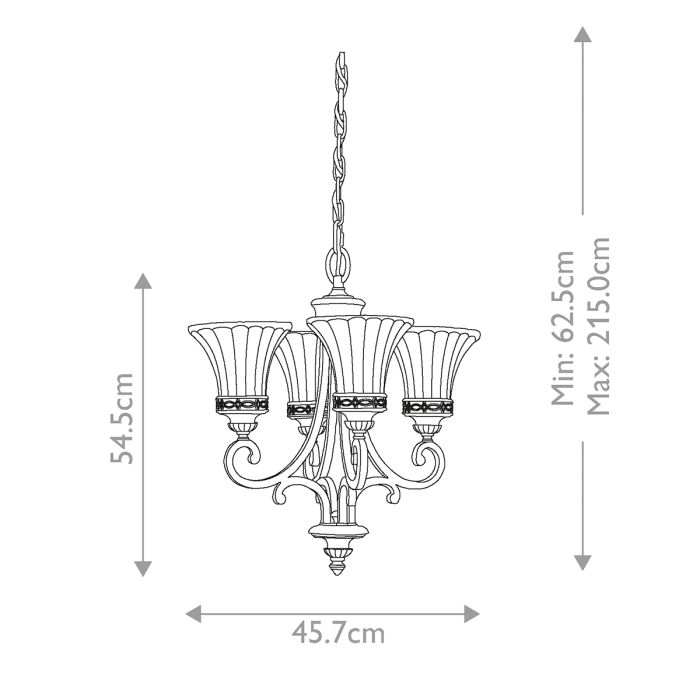 Drawing Room Ø45 Bronzen hanglamp Van Elstead Lighting - Varje ljusk&auml;lla omfamnas av ett dekorativt glas vilket skapar en vacker och harmonisk ljusspridning i rummet.