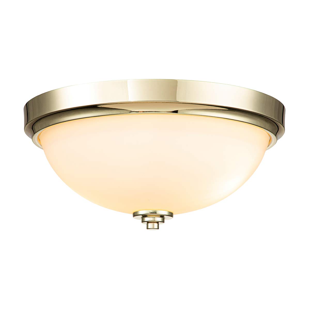 Malibu Ø34 Gepolijst messing badkamerlamp Van Elstead Lighting - Het heeft een stijlvol design met een opaal gegraveerde glazen koepel die een zacht en aangenaam licht verspreidt.