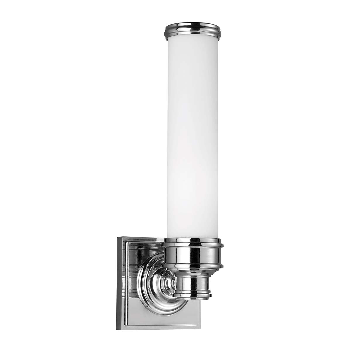 Payne 37cm Gepolijst chroom badkamerlamp Van Elstead Lighting - De Payne wandlamp in gepolijst chroom combineert een strak, modern design met een vleugje Engelse Tudor-stijl.