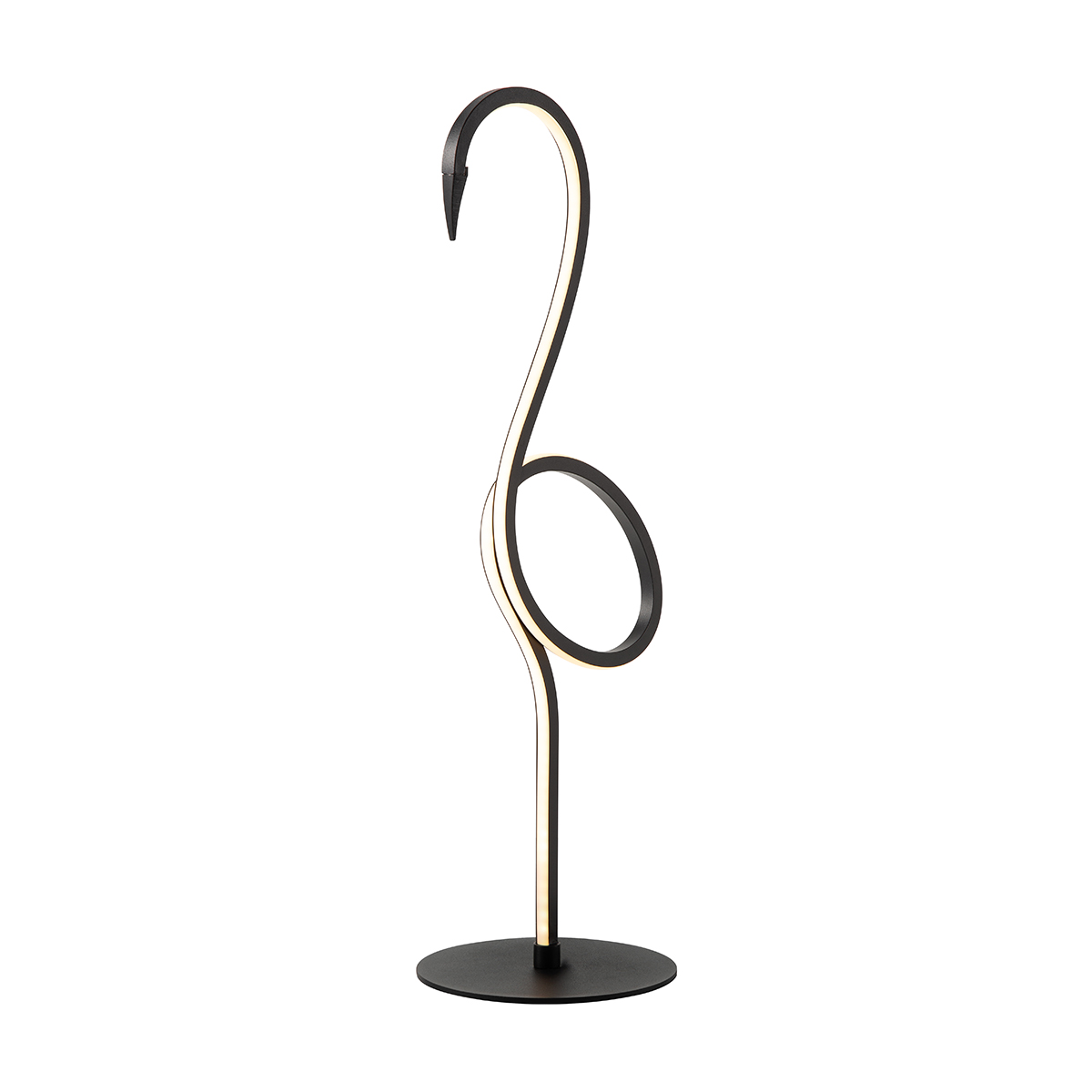 Flamingo 50cm Zwart tafellamp Van Elstead Lighting - Flamingo &auml;r en konstn&auml;rlig och elegant bordslampa som kombinerar modern design med skulptural estetik.