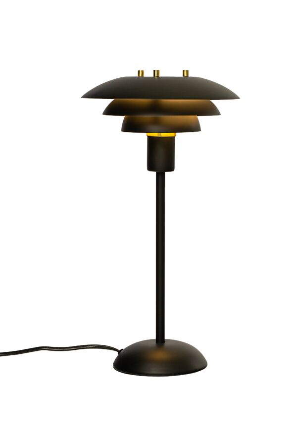 Epsilon 37cm Zwart tafellamp Van Aneta Lighting - Door het kleine scherm is het bijvoorbeeld geschikt voor in een etalage of op een plank.