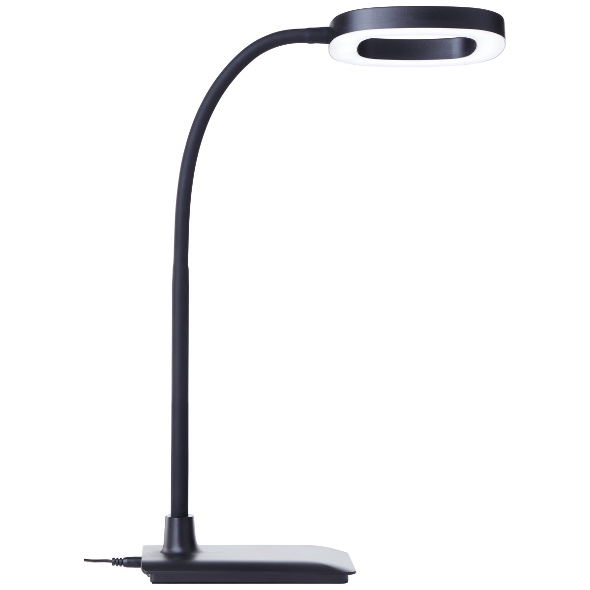 Maskat 43cm Zwart bureaulamp Van Brilliant - De helderheid is in drie standen instelbaar met een praktische dimmer op de lampvoet, waardoor je de verlichting eenvoudig kunt aanpassen aan je behoeften.