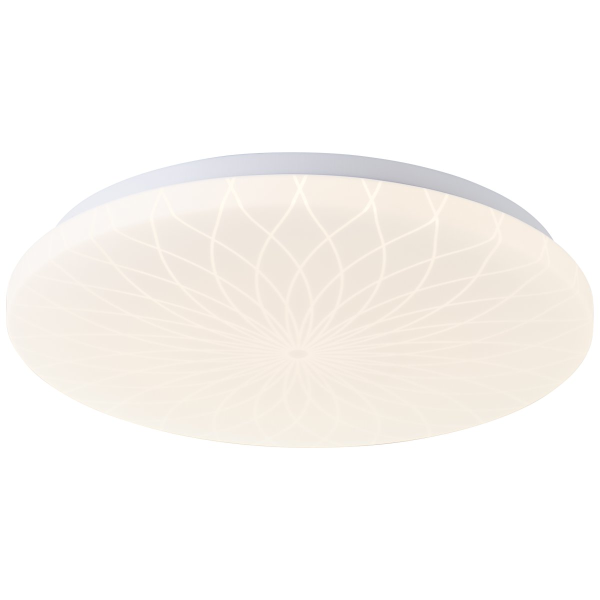 Farah Ø34 Wit plafondlamp Van Brilliant - De ge&iuml;ntegreerde led-lichtbron geeft warm wit licht van 3000K en heeft een lichtsterkte van 2600 lumen - perfect voor het cre&euml;ren van een aangename en goed verlichte omgeving in bijvoorbeeld een hal of keuken.