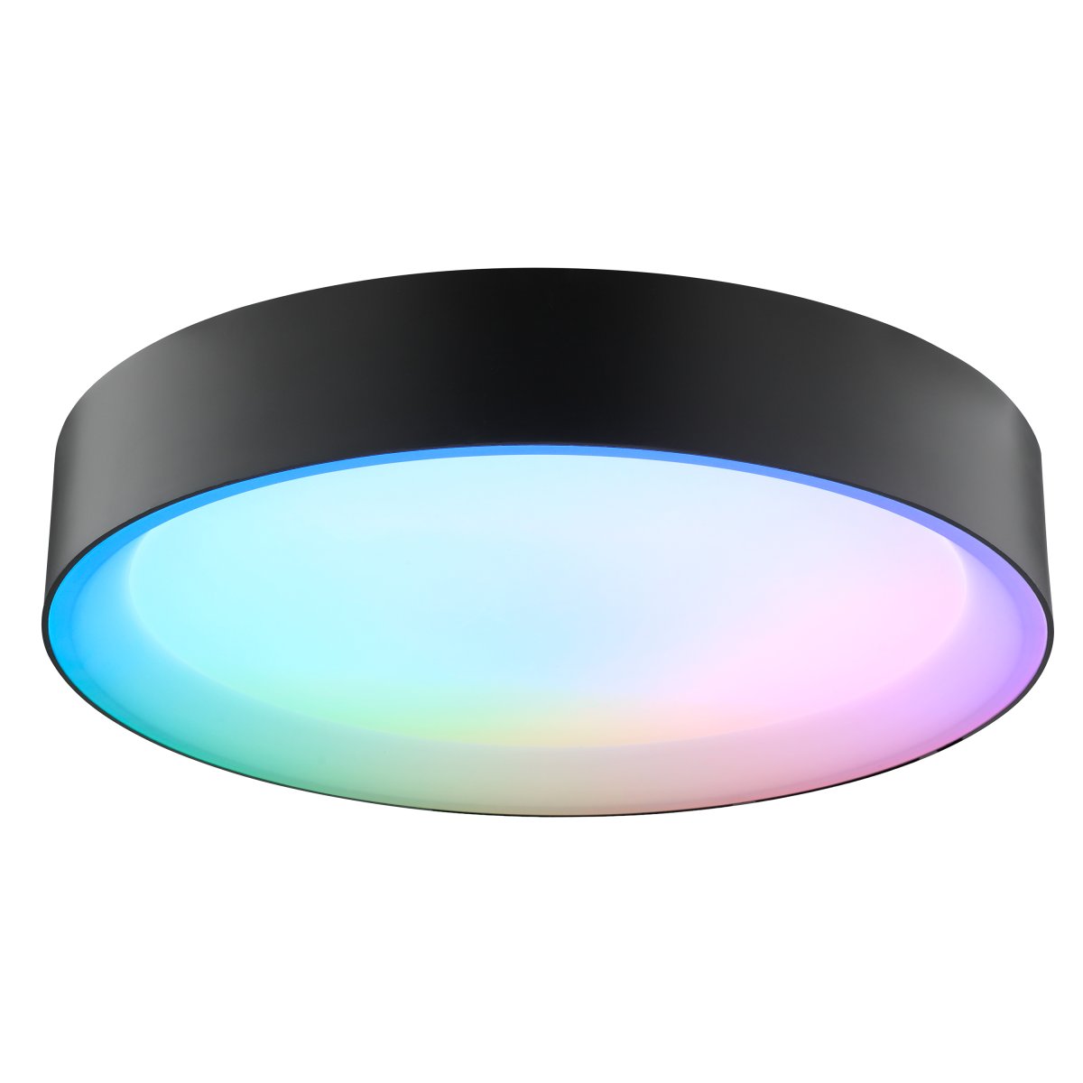 Larios Ø40 Zwart plafondlamp Van Brilliant - Zowel een timer als een nachtlampje zijn beschikbaar op de afstandsbediening, waardoor het een perfecte keuze is voor slaapkamers of andere ruimtes waar u een rustige en sfeervolle omgeving wilt cre&euml;ren.