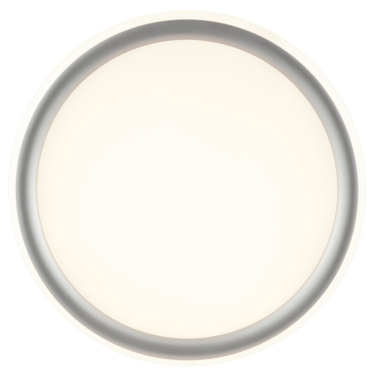 Carloz Ø40 Zilver plafondlamp Van Brilliant - De lamp is in drie stappen dimbaar met een standaard schakelaar:Alleen het centrale paneel brandt - voor een sterke, directe verlichting van de hele kamer.