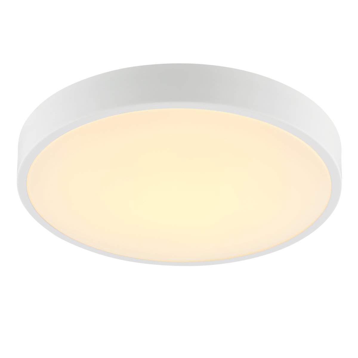 Slimline Ø40 Wit plafondlamp Van Brilliant - Slimline is een stijlvolle plafondlamp van kunststof en metaal, ontworpen met een wit frame en een wit led-paneel voor een moderne look die perfect past in slaapkamers of andere rustige omgevingen.