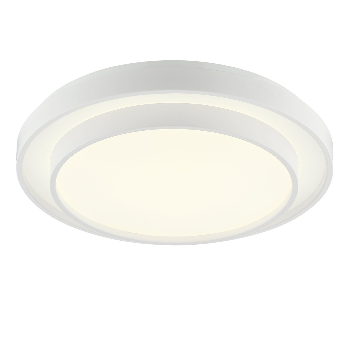 Faruz Ø40 Wit plafondlamp Van Brilliant - Faruz is een stijlvolle plafondlamp van kunststof en metaal, ontworpen met een wit frame en een wit led-paneel voor een moderne look die perfect past in slaapkamers of andere rustige omgevingen.